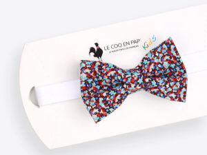  Le Coq en Pap' - Noeud papillon enfant fleuri liberty pepper j