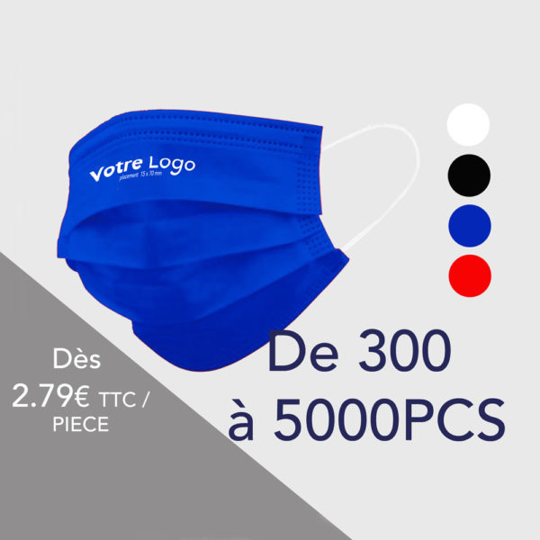 Le Coq en Pap' - Masques imprimés logo (70 LAVAGES) - de 300 à 5000pcs LIVRAISON OFFERTE