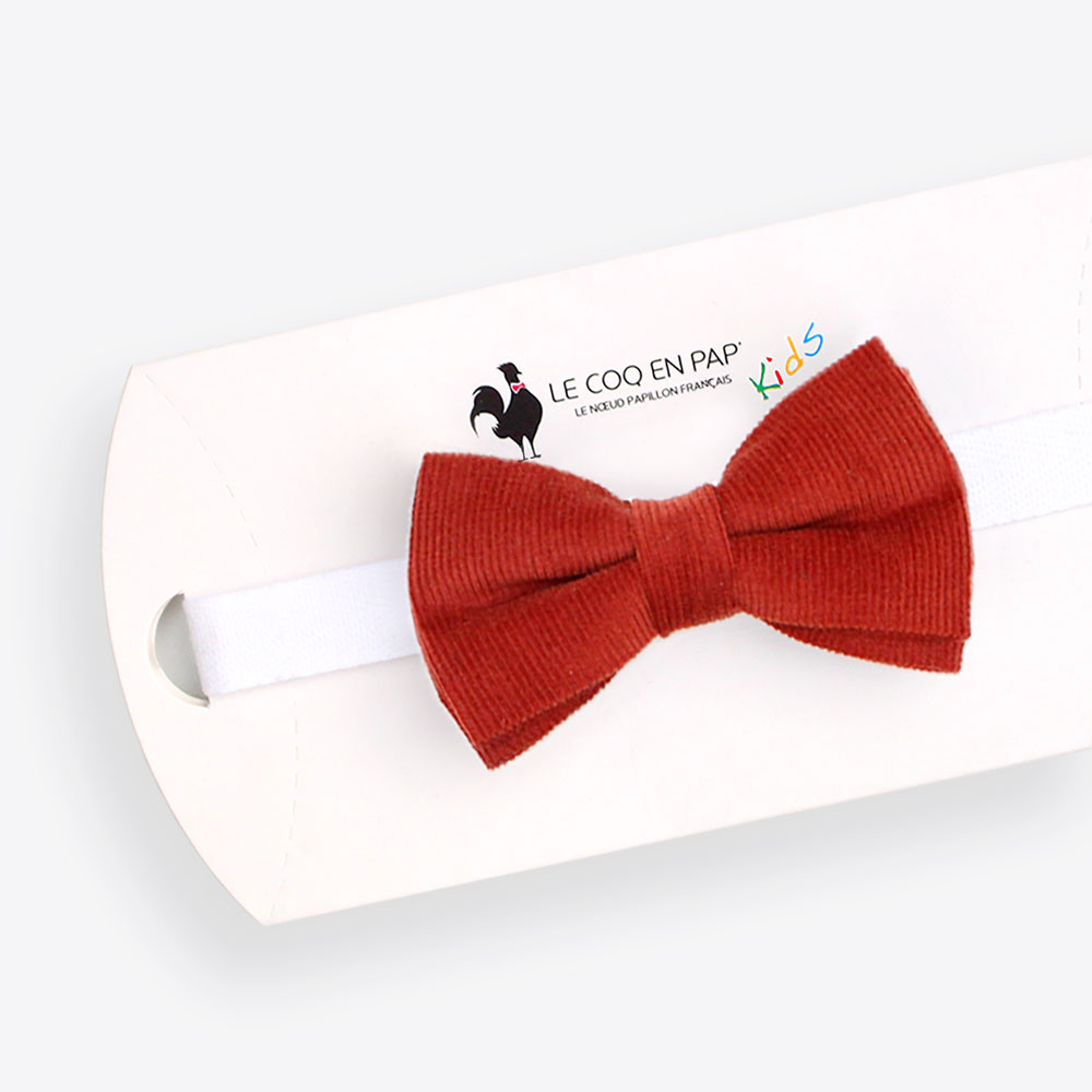 Noeud Papillon Enfant Rouge Brique Uni En Velours Le Coq En Pap