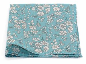  Le Coq en Pap' - Pochette de costume fleuri liberty capel n sea green