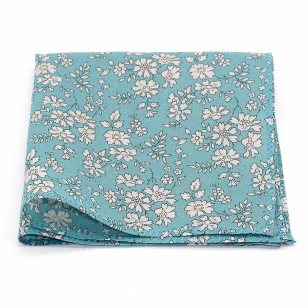  Le Coq en Pap' - Pochette de costume fleuri liberty capel n sea green