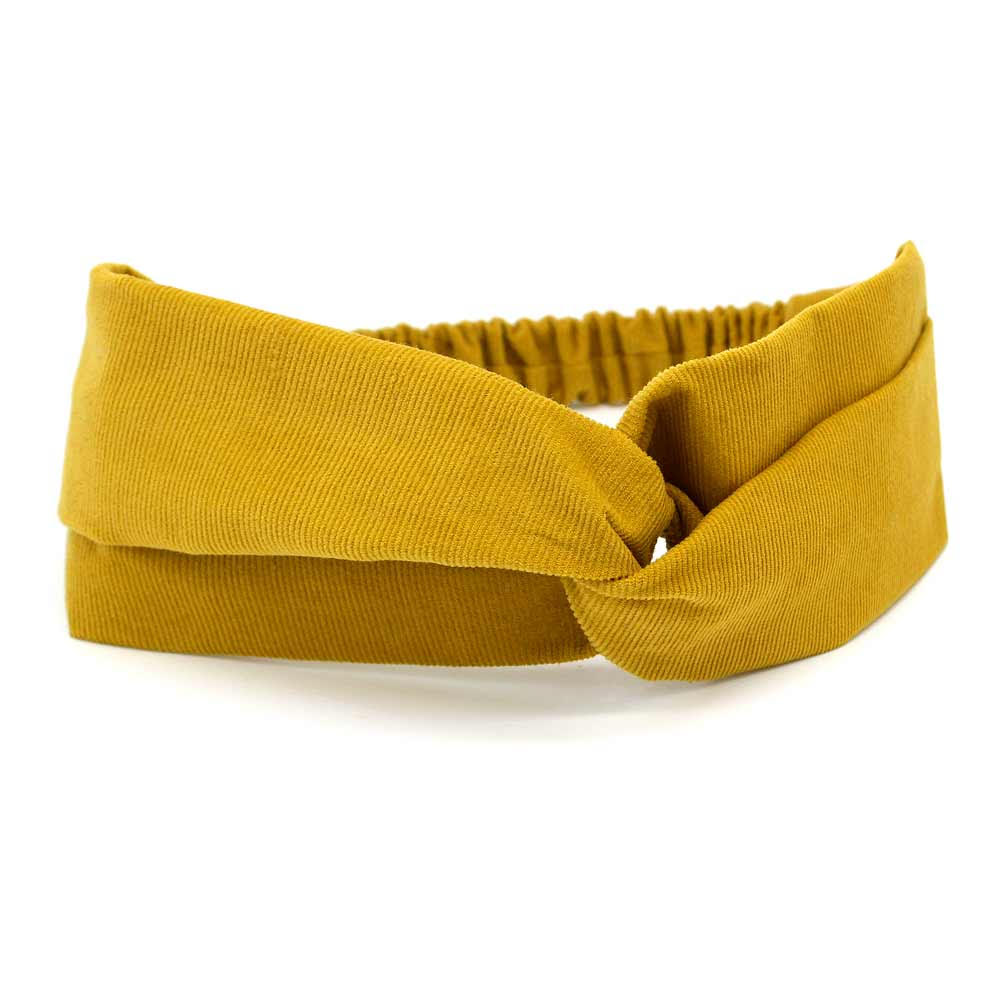 Bandeau Turban jaune miel uni en velours Le Coq en Pap'