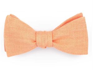  Le Coq en Pap' - Noeud papillon orange mandarine uni en lin