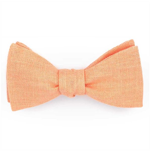  Le Coq en Pap' - Noeud papillon orange mandarine uni en lin