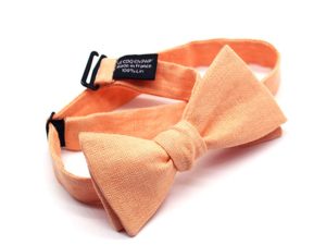  Le Coq en Pap' - Noeud papillon orange mandarine uni en lin