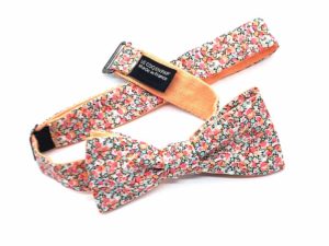  Le Coq en Pap' - Noeud papillon fleuri liberty pepper b