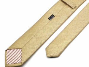  Le Coq en Pap' - Cravate beige sable unie en lin