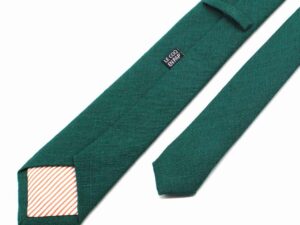  Le Coq en Pap' - Cravate vert anglais unie en lin
