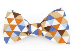  Le Coq en Pap' - Noeud papillon orange beige bleu trimix