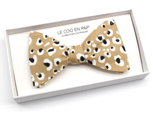  Le Coq en Pap' - Noeud papillon beige sable léo