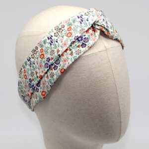 1639 Fleuri Liberty Silver Bells Bandeau Turban plisse Le Coq en Pap
