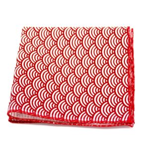 Pochette de costume rouge cardinal japonais seigaiha