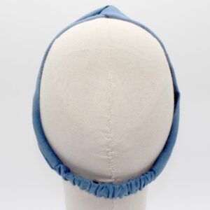Bandeau turban bleu stone uni en lin – Image 4