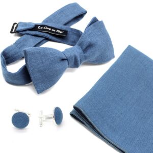 2160 Coffret Bleu Stone en Lin Le Coq en Pap
