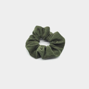 Chouchou Cheveux vert kaki velours Le Coq en Pap coiffure femme