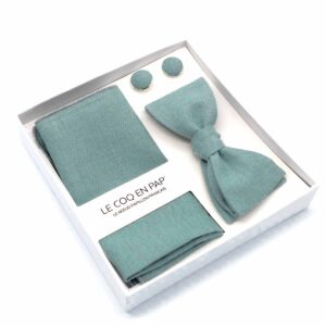 Nœud Papillon Vert Menthe Pour Homme + Pochette Assortie - Polyester, Réglable, Pour Mariage, Soirée, événement Formel