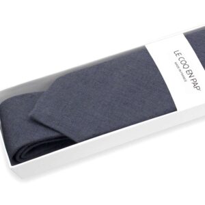 Cravate noir carbone en lin Le Coq en Pap made in france couleur homme photo1