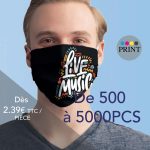 Masque all over sublimation personnalise le coq en pap print quadri logo