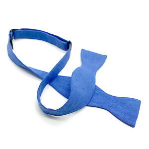 Noeud papillon bleu bleuet lin le coq en pap photo3