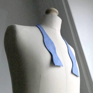 Noeud papillon bleu bleuet uni en lin – Image 4