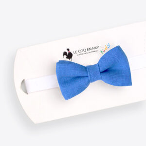 Noeud papillon enfant bleu bleuet lin lecoqenpap photo1