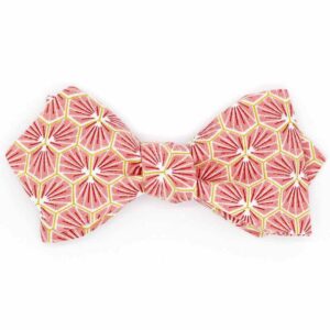 Noeud papillon rose corail japonais kikko