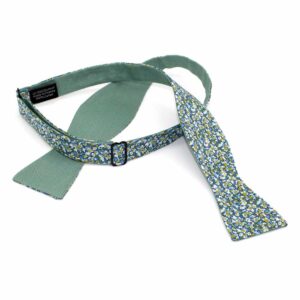Noeud papillon liberty pepper t vert et bleu revers vert eucalyptus reversible lecoqenpap photo3