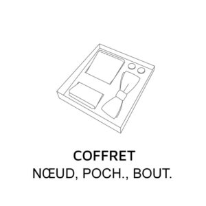 Coffret noeud papillon, pochette, boutons - Tissu au choix