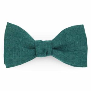 Noeud papillon vert anglais uni en lin