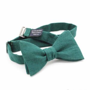 noeud papillon en lin vert anglais homme le coq en pap photo2