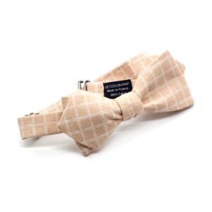 noeud papillon graphique carreaux rose pale waffle photo2