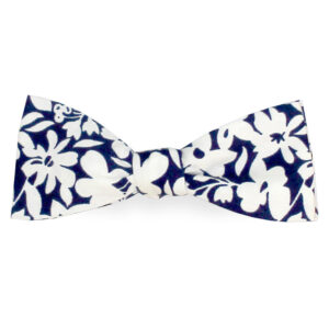 noeud papillon homme fleuri bleu nuit lys blanc casse Le Coq en Pap photo1