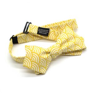 noeud papillon homme japonais seigaiha jaune citron le coq en pap dandy photo2