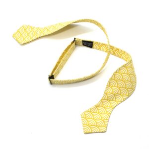 Noeud papillon jaune citron japonais seigaiha – Image 4