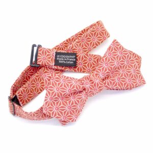Noeud papillon orange terracotta japonais saki – Image 2