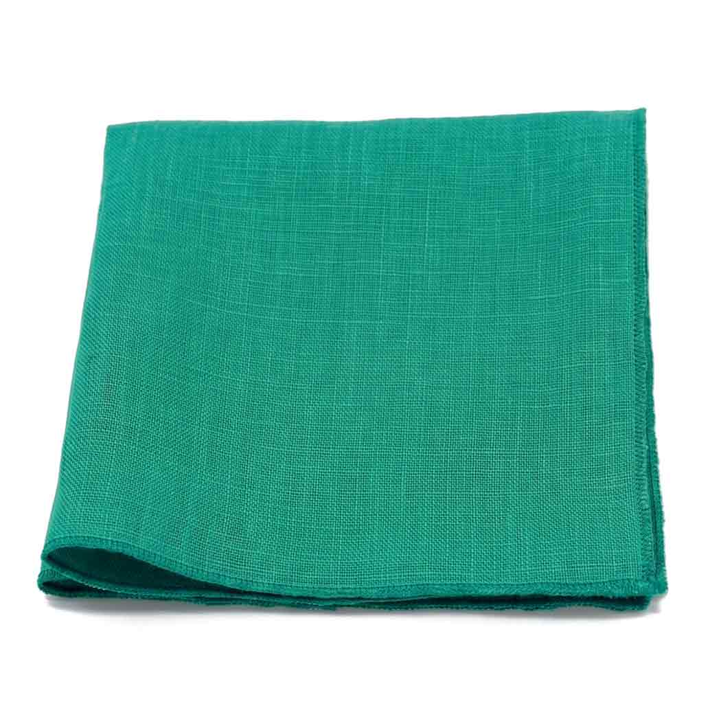 pochette vert sapin uni en lin le coq en pap photo made in France
