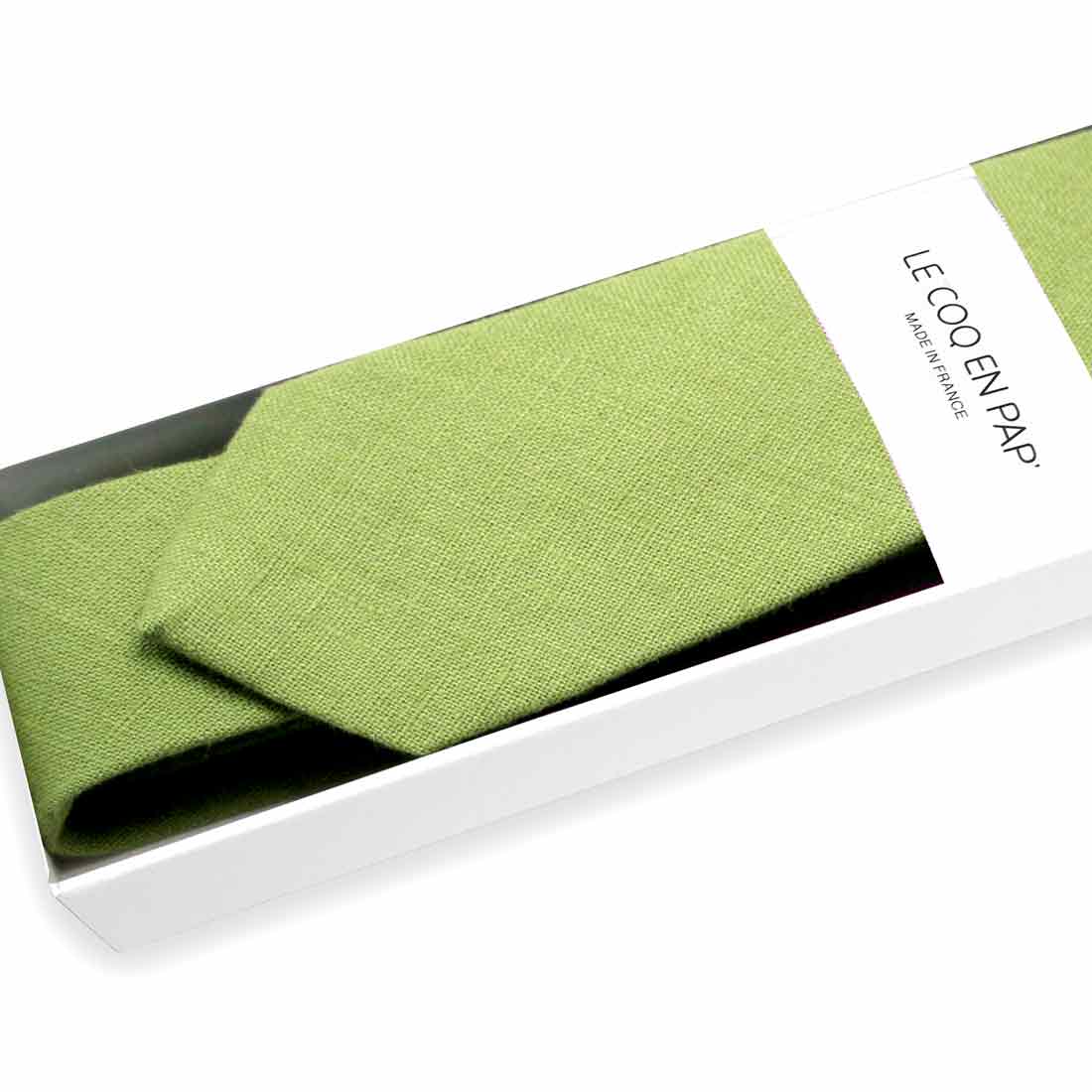 Cravate vert cactus en lin Le Coq en Pap made in france couleur homme photo