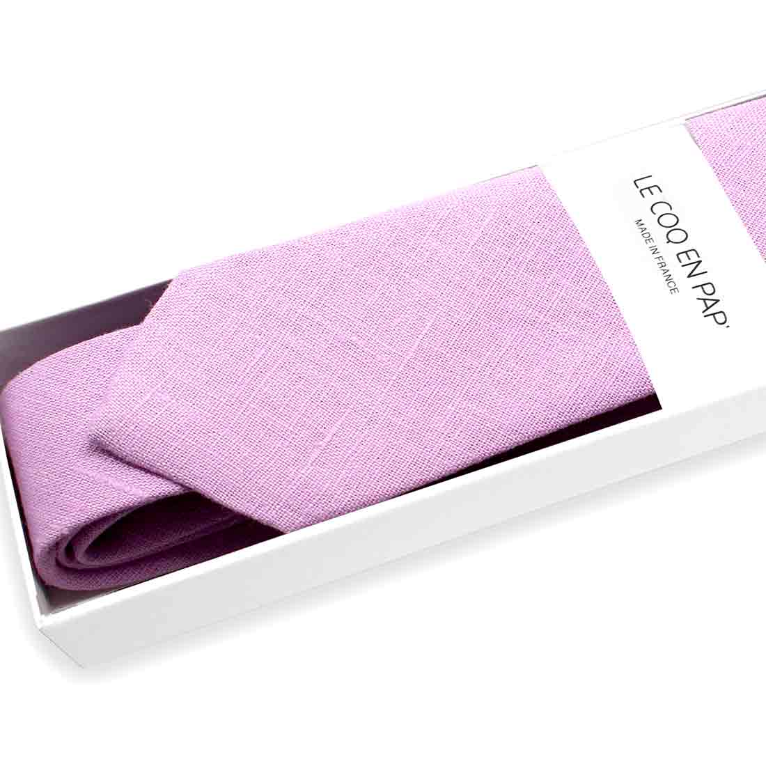 Cravate violet parme en lin Le Coq en Pap made in france couleur homme photo
