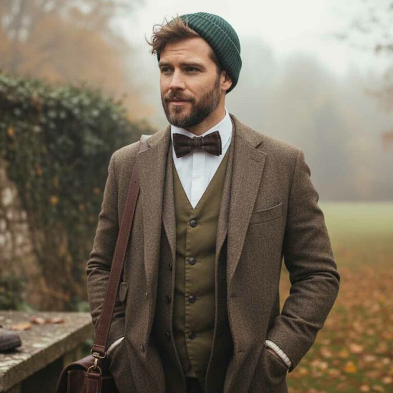 Noeud papillon ecossais carreaux tartan marron photo