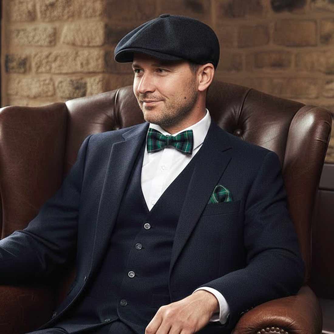 Noeud papillon ecossais carreaux tartan vert photo porte