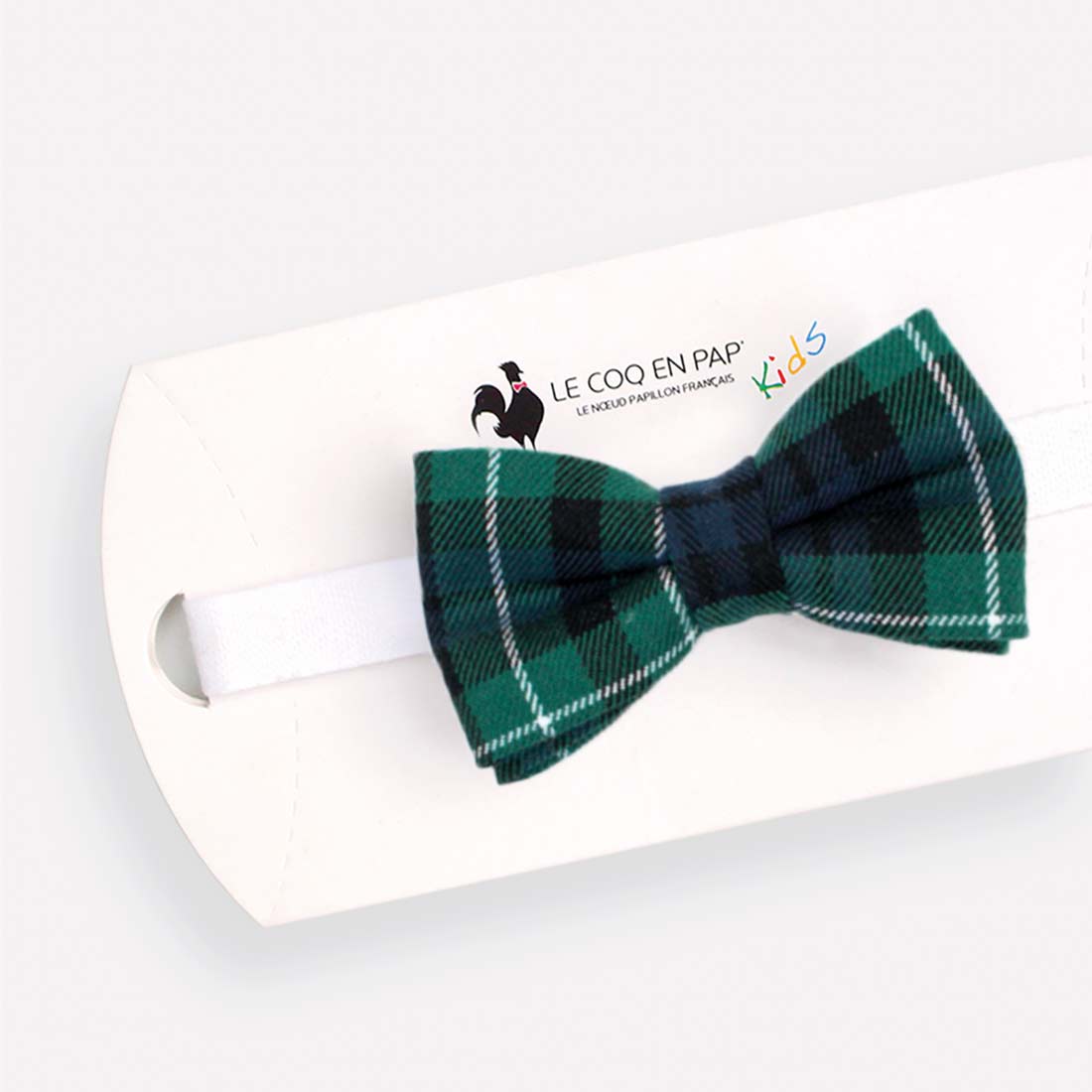 Noeud papillon enfant ecossais carreaux tartan vert