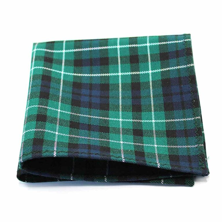 Pochette de costume ecossais carreaux tartan vert