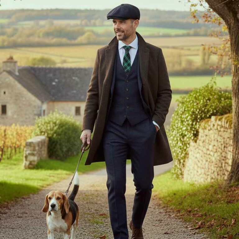 Cravate vert ecossais tartan Le Coq en Pap made in france homme photo