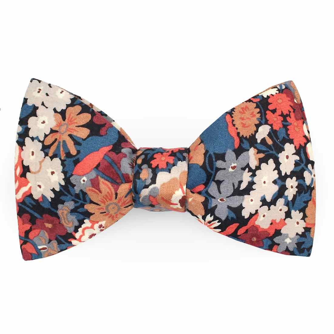 noeud papillon fleuri liberty rouille bleu camel thorpe hill l revers noisette le coq en pap photo