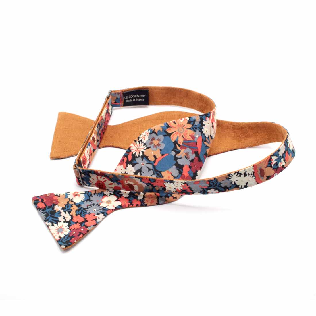 noeud papillon fleuri liberty rouille bleu camel thorpe hill l revers noisette le coq en pap photo