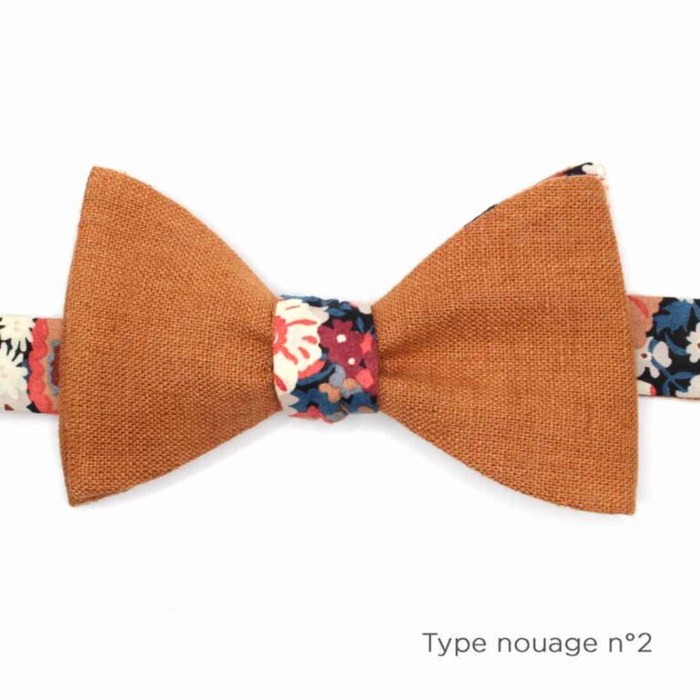 noeud papillon fleuri liberty rouille bleu camel thorpe hill l revers noisette le coq en pap photo