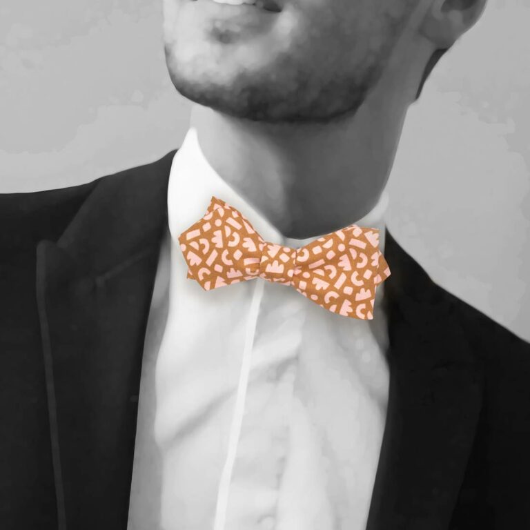 noeud papillon graphique camel et rose poudre graffiti le coq en pap photo