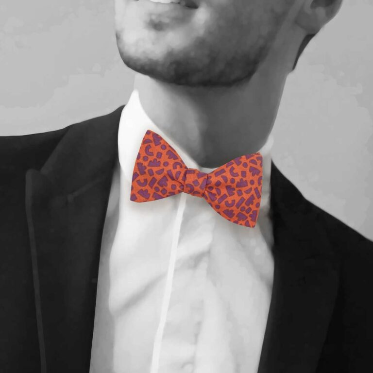 noeud papillon graphique rouge rouille et violet graffiti le coq en pap photo