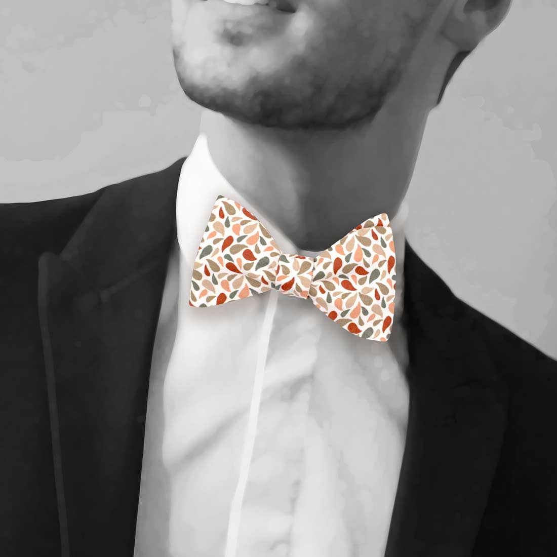 noeud papillon graphique vert sauge terracotta droppy le coq en pap photo