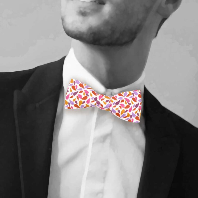 noeud papillon graphique violet orange rose droppy le coq en pap photo